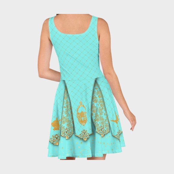 NWOT Handmade Princess Jasmine Fit and Flare Skater Dress size XL - Picture 3 of 8